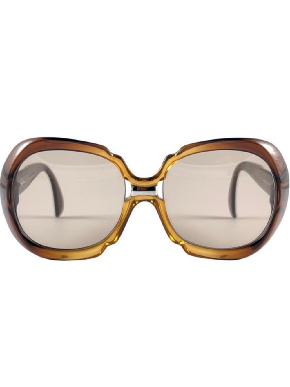 Vintage Saphira G05 Translucent Amber Optyl Sunglasses 80'S Germany